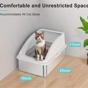 Spacious Cat Litter Box with High Sides